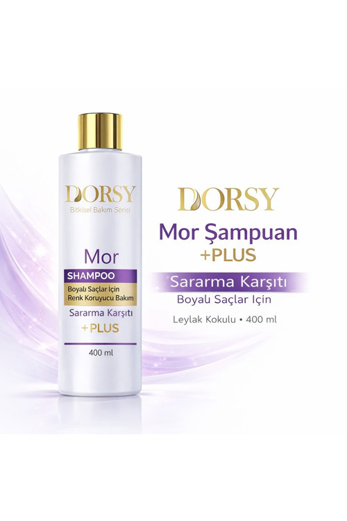 +Plus Sararma Ve Kızıllık Karşıtı Boyalı Saçlar İçin Tuzsuz Doğal Mor Şampuan 400 Ml