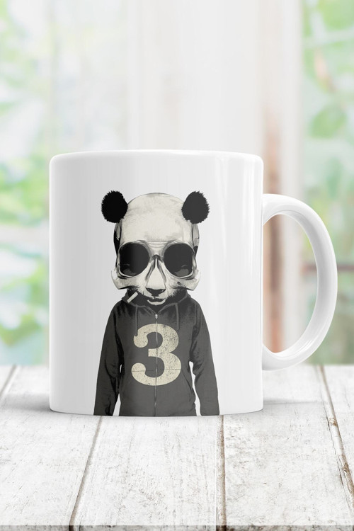 Beyaz Panda Skull Kupa Bardak