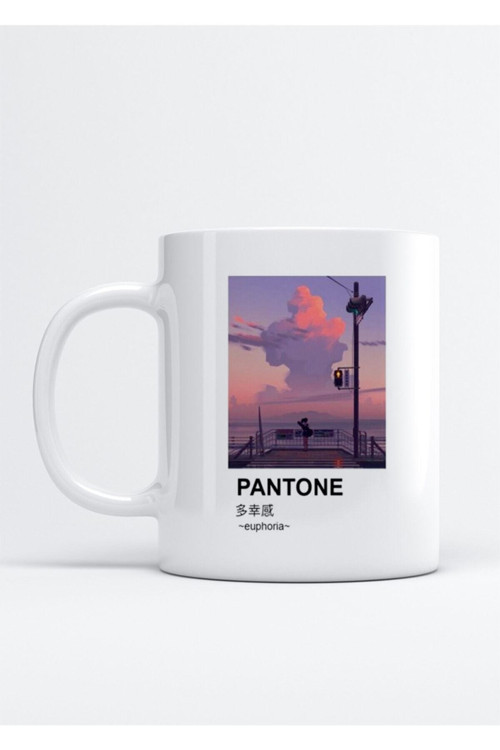 Pantone Euphoria Baskı Porselen Kupa Bardak