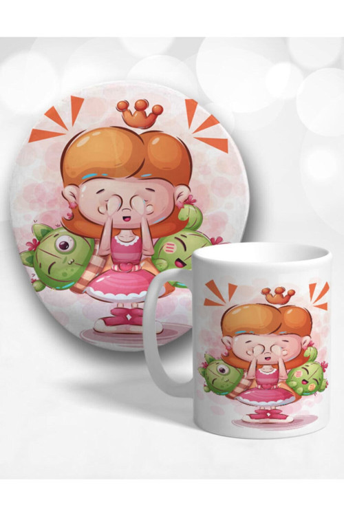 Oyun Zamanı Oval Bilek Destekli Mouse Pad Ve Kupa Bardak Seti