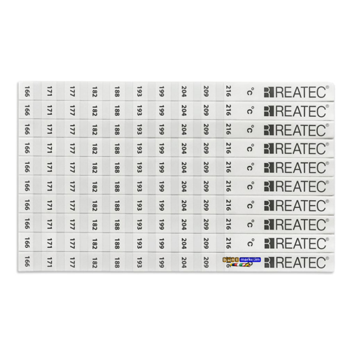 REATEC Sıcaklık Ölçüm Etiketi Isı Ölçer Ölçüm Aralığı 199 °c - 260 °c (10adet)