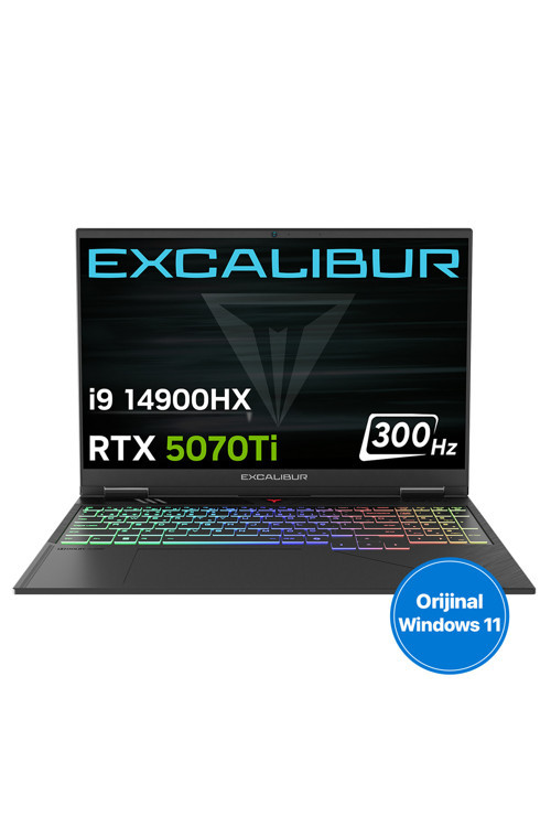 Excalibur G920 i9-1490HX 24 GB 1TB RTX5070TI 300HZ 16" W11P Gaming Laptop G920.1490-CFP0H-E