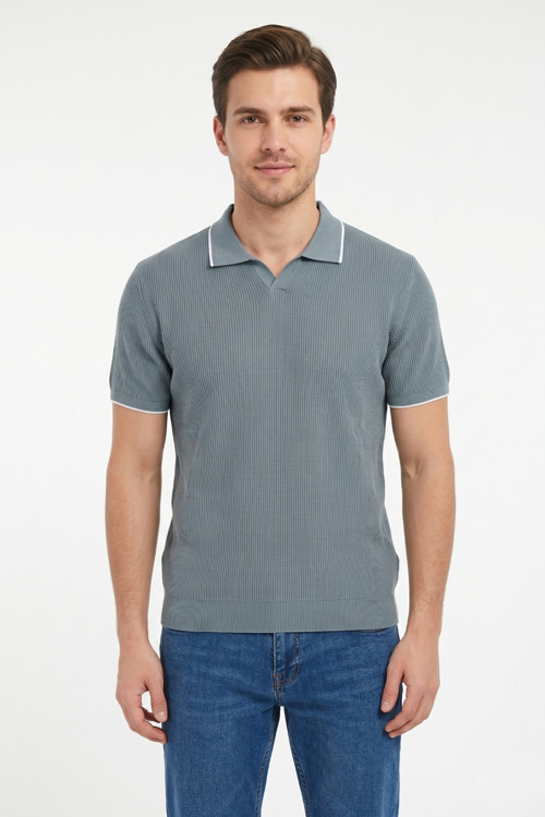 Erkek Spor Polo Yaka Triko Tişört BGL-ST05374