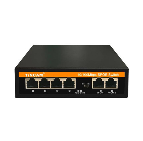 TBC-5FP4206N-X 4 Port 10/100M SPoe + 2*100M Uplink 24V SPoe Switch