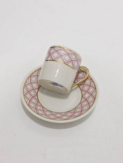 Limoges Pembe Detaylı Kahve Fincan Takımı