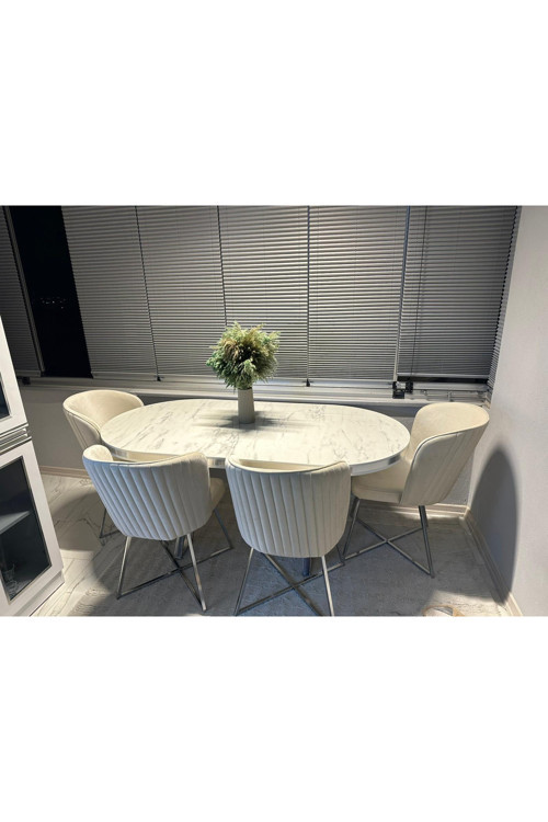 Mutfak Yemek Masa Sandalye Takımı Lüx Quality 90x170 MDF LAKPANEL (1MASA-6SANDALYE)
