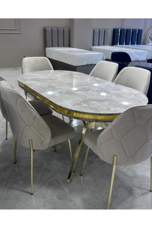 Mutfak Yemek Masa Sandalye Takımı Lüx Quality 90x170 (1MASA-6SANDALYE)