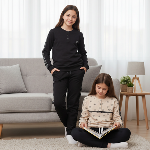 Genç Kadın Pamuklu 2 Adet 2'li Pijama Takımı AL507 V1, AL506 V1 BB2454