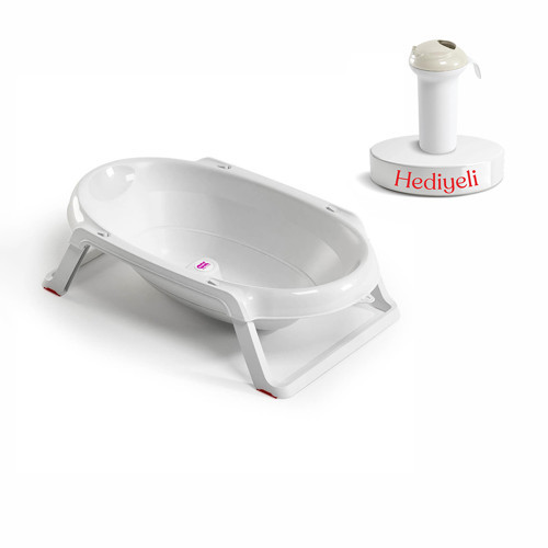 Onda Slim Katlanır Bebek Küveti K.Beyaz & Splash Bebek Duşu Hediyeli