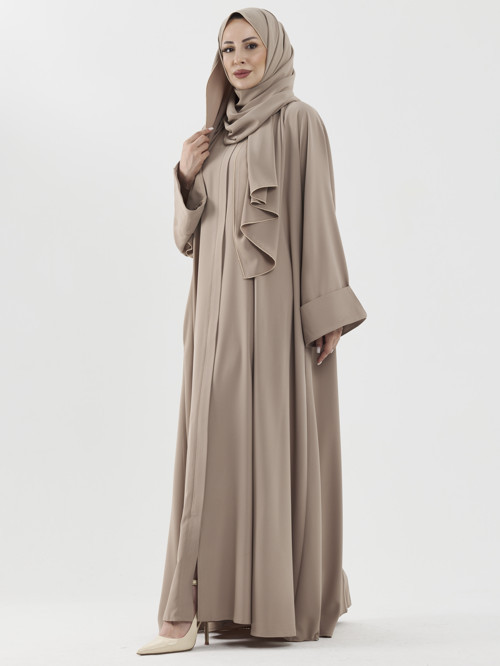 Zalina Şal Abaya Takım - Bej