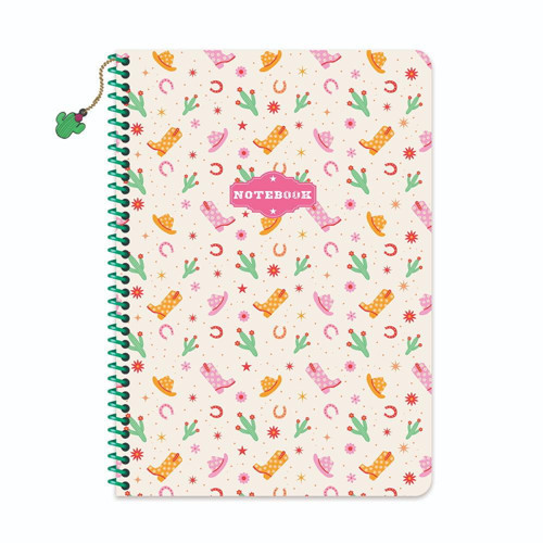 Keskin A4 Kareli Spiralli Charmlı Kovboy Defter - Beyaz