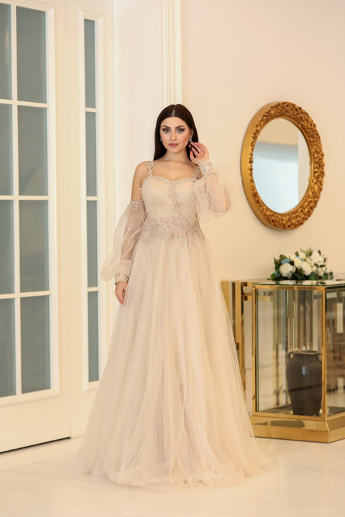 Kol Detaylı Prenses Abiye