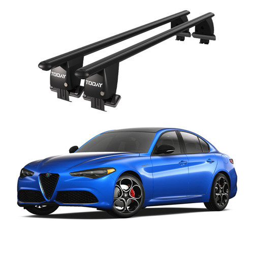 Royal Alfa Romeo Giulia (2016 ve Sonrası) Uyumlu Siyah Kilitli Ara Atkı Port Bagaj Tavan Barı