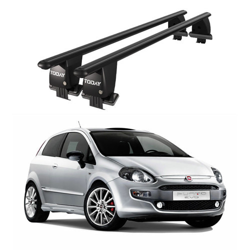 Royal Fiat Punto Evo (2009 - 2012) Uyumlu Siyah Kilitli Ara Atkı Port Bagaj Tavan Barı