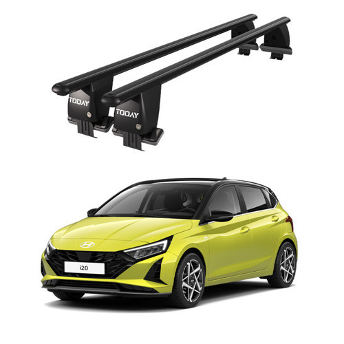 Royal Hyundai i20 (2020 ve Sonrası) Uyumlu Siyah Kilitli Ara Atkı Port Bagaj Tavan Barı