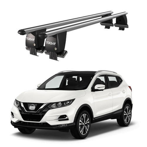 Royal Nissan Qashqai / Dualis (2017 - 2021) Uyumlu Gri Kilitli Ara Atkı Port Bagaj Tavan Barı