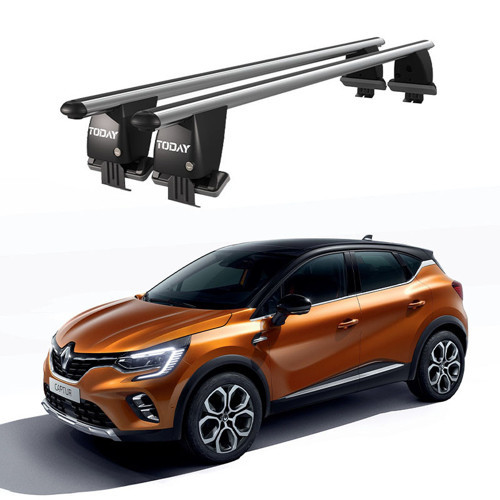 Royal Renault Captur (2019 ve Sonrası) Uyumlu Gri Kilitli Ara Atkı Port Bagaj Tavan Barı