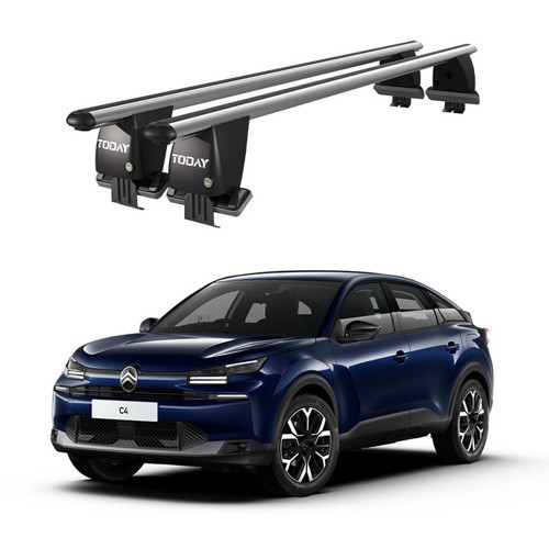 Royal Citroen C4 (2020 ve Sonrası) Uyumlu Gri Kilitli Ara Atkı Port Bagaj Tavan Barı