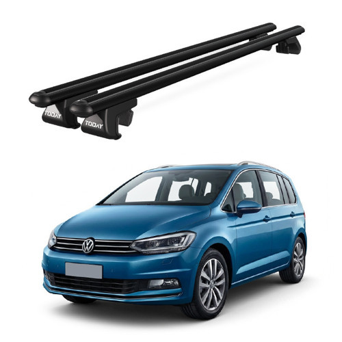 Venüs Volkswagen Touran (2015 ve sonrası) Uyumlu Siyah Ara Atkı Port Bagaj Tavan Barı