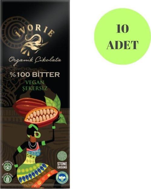 10'lu set Ivorıe Organik Çikolata Glutensiz El yapımı bitter vegan çikolata 40GR