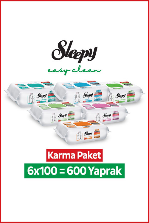 Easy Clean Yüzey Temizlik Havlusu Mendili Doğa + Meyve Serisi 6X100 Karma Paket