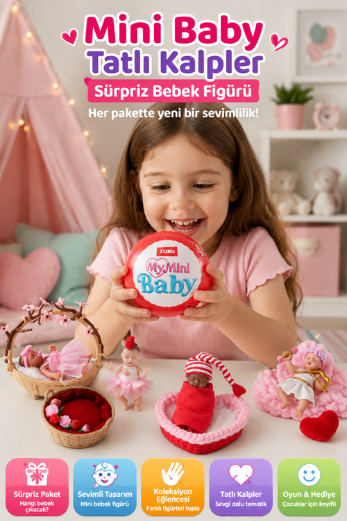 My Mini Baby Tatlı Kalpler Sürpriz Bebek Figürü Mini Koleksiyon Oyuncağı 1 Adet