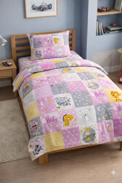 Tek Kişilik Nevresim Takımı 3 Parça 160X220 Nevresim 100X200 Çarşaf 50X70 Yastık Kılıfı %100 Pamuk