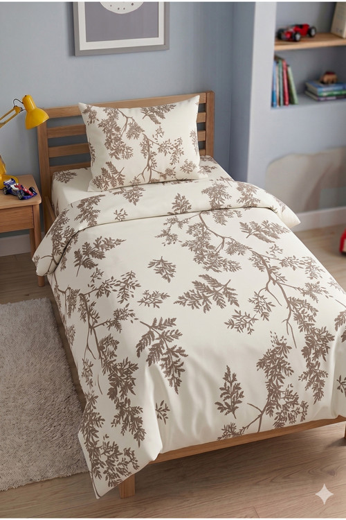 Tek Kişilik Nevresim Takımı 3 Parça 160X220 Nevresim 100X200 Çarşaf 50X70 Yastık Kılıfı %100 Pamuk