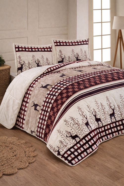 Premium Çift Kişilik Çift Taraflı Yorgan Seti 220X240 Cm Yastık Kılıflı 50X70 Cm