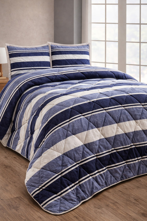 Premium Çift Kişilik Çift Taraflı Yorgan Seti 220X240 Cm Yastık Kılıflı 50X70 Cm