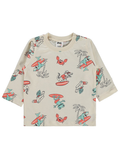 Surf Baskılı 6-18 Ay Sweatshirt - Bej