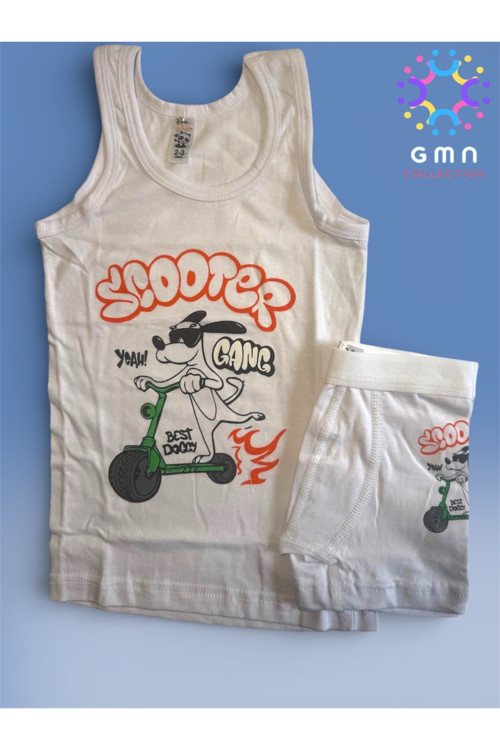 ERKEK ÇOCUK 2'Lİ SCOOTER GANG ATLET BOXER TAKIM