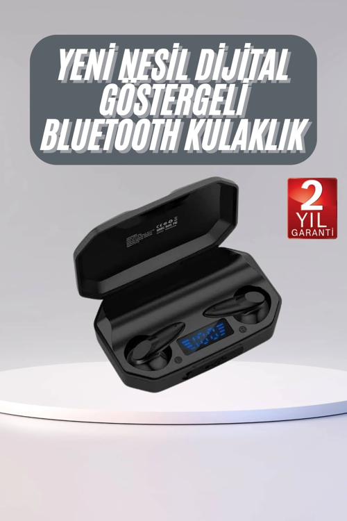 Rgb Işıklı Çift Mikrofonlu Siyah Profesyonel Kulaklığı Kablosuz Kulakiçi