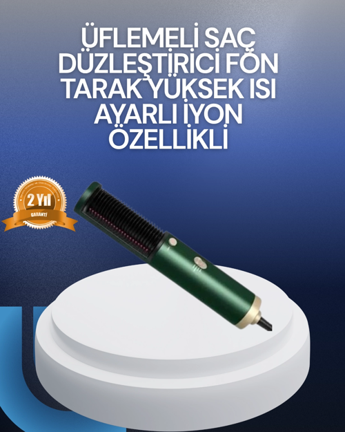 İthalat® Saç Kurutma, Düzleştirici Tarak Tek Cihazda – 3 Kademeli Isı Ayarı