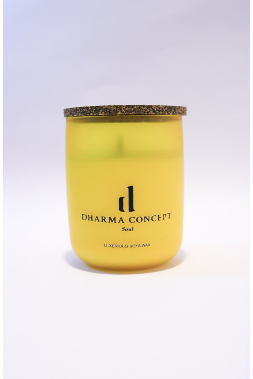 Doğal Vanilya Kokulu Soya Wax Mum, Karın Çakra, Sarı Dekoratif Kavanoz, Ahşap Fitil, Mantar Kapak