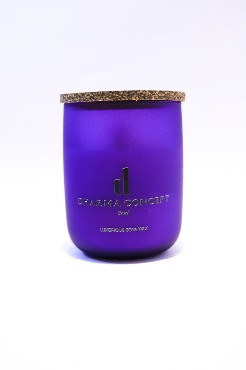 Doğal Sakura Kokulu Soya Wax Mum, Dekoratif Mor Kavanoz, Taç Çakra, Ahşap Fitil, Mantar Kapak