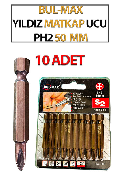 Bul Max Yıldız Matkap Ucu PH2 50 MM (MIKNATISLI)