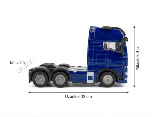 Mercedes Actroc Çek-Bırak Mekanizmalı Metal Gerçekçi Tasarımlı Devrilebilir Kabinli Oyuncak Tır MAVİ