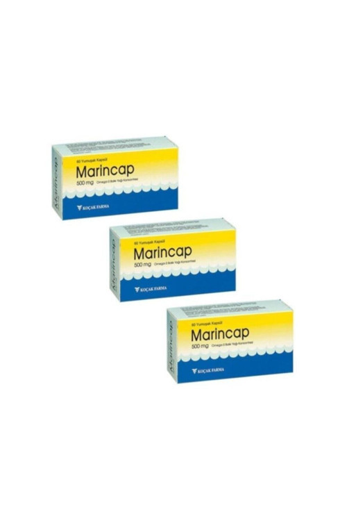 Omega 3 500 mg 60 Kapsül Balık Yağı Konsantresi 500 Mg 60 x 3'lü Paket - Marincor 500 mg Balık Yağı 60 Yumuşak