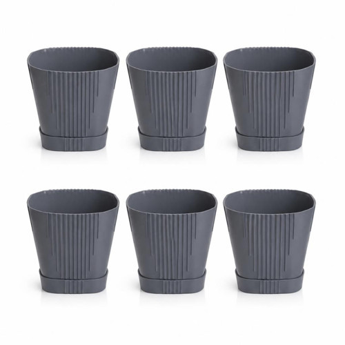 SO-ZB04 Zambak Dekoratif Plastik Saksı 5.6 Lt No:4 Antrasit 6 Adet