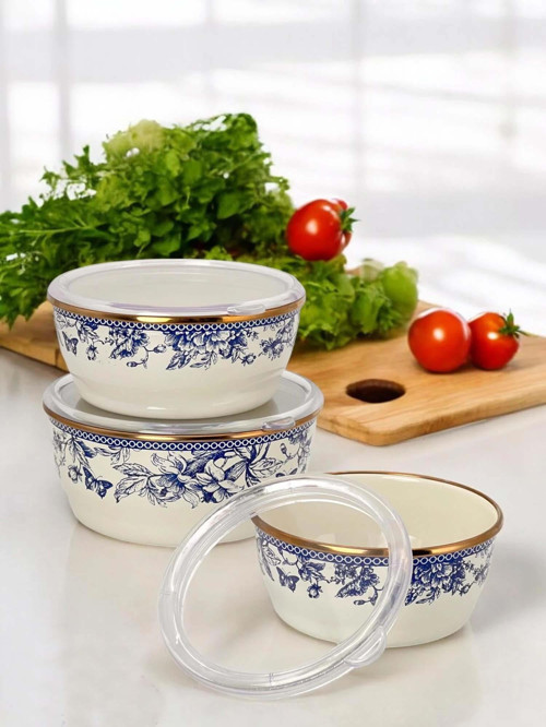Blue Life 3'lü Emaye Saklama Kabı Seti (14-16-18 cm)