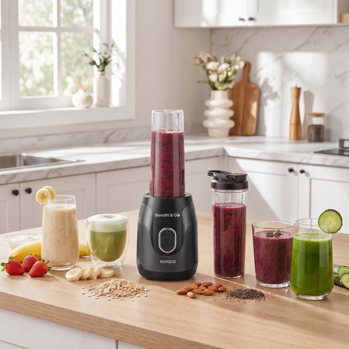 Blendfit Go Personal Kişisel Smoothie Blender Çift Hazne Siyah 600ml & 400ml