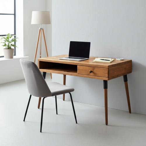 Neo Desk: Masif Çalışma Masası 1 Çekmece ve 1 Laptop Bölmesi - 120 cm TK