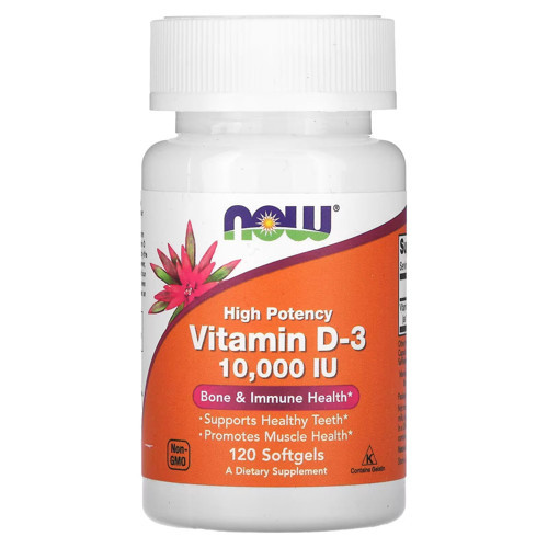 High Potency Vitamin D3 250 10,000 IU 120 Softgels