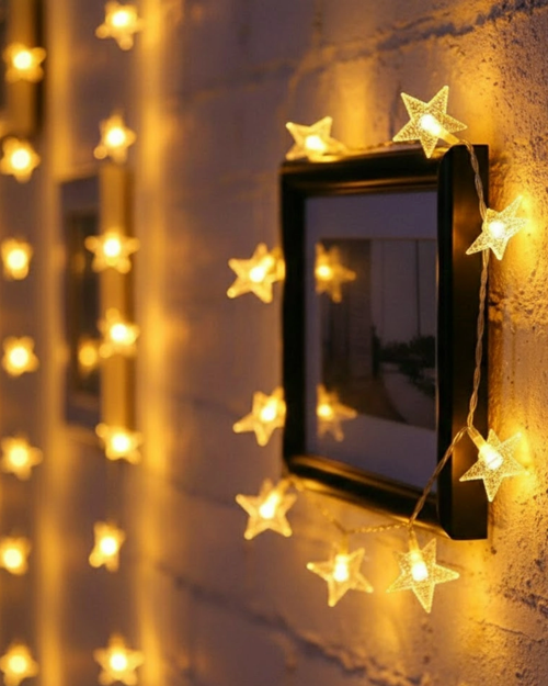 5 Metre 20 Yıldızlı Led Işık Zinciri Daylight Beyaz Salon Ve Oda Dekoru