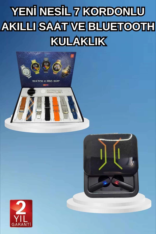 2025 Model Kablosuz Kulaklık Ve Yeni Nesil Akıllı Saat Metal Kayış Plastik Kayış