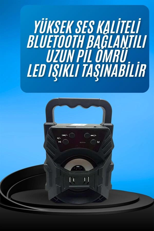 Işıklı Bluetooth Hoparlör Ses Bombası Taşınabilir Yüksek Ses Kaliteli Radyo Özelliği