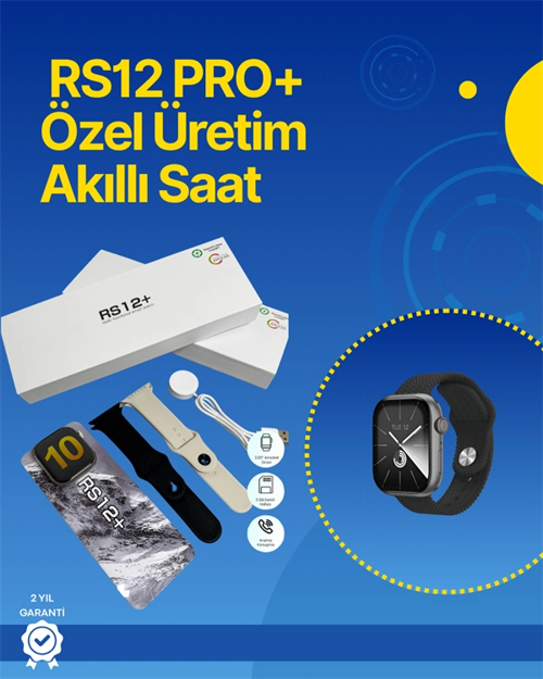 . Rs12 Pro+ 2025 Serisi Full Ekranlı Akıllı Saat – 2gb Hafıza, Titanyum Kasa, Suya Dayanıklı, Uzun Şarj Süresi Garantili