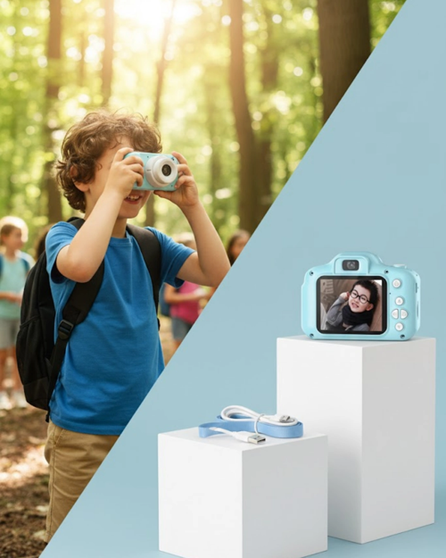Mavi Mini Hd Video Kamera Fotoğraf Çekimli Şarj Edilebilir Bataryalı Dijital Kayıt Cihazı