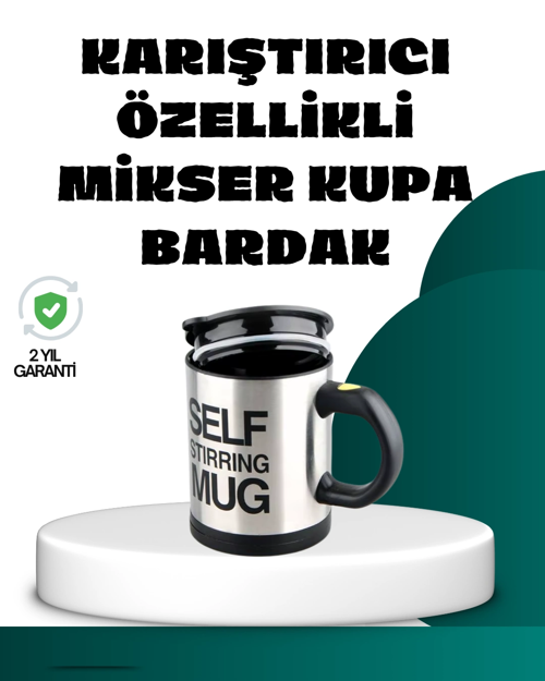 Otomatik Karıştırmalı Termos Kupa | Ergonomik Tasarım